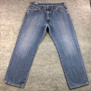 LACOSTE Mens Blue Denim Jeans 48 Made in USA Straight Leg Casual Cotton